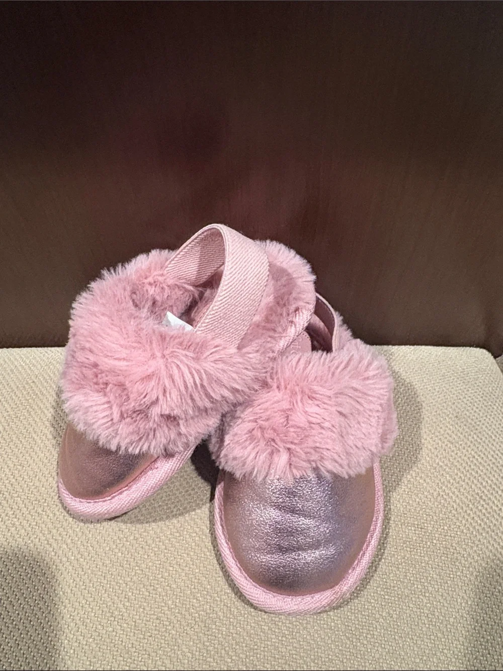 Cat & Jack Pink Faux-Fur Slide Slippers